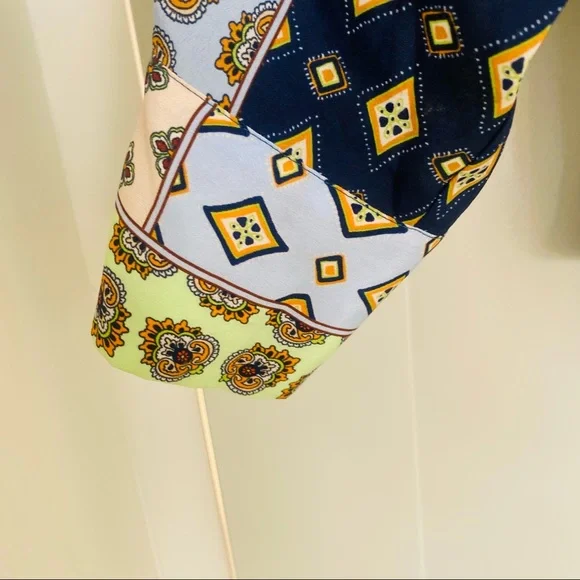 zara blouse size L long sleeve shirt paisley - Picture 2 of 4